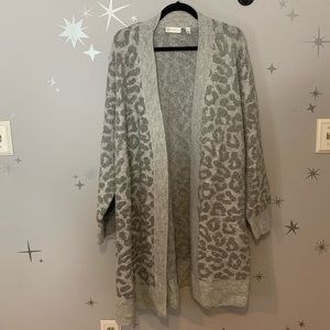 Plus long leopard cardigan